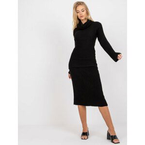 ČERNÝ PLETENÝ KOMPLET -EM-KMPL-3003.92-BLACK Velikost: ONE SIZE