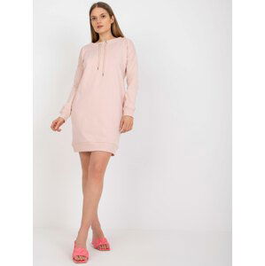 SVĚTLE RŮŽOVÉ MIKINOVÉ ŠATY -AP-SK-A-006.73-LIGHT PINK Velikost: XL