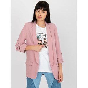 SVĚTLE RŮŽOVÉ DÁMSKÉ SAKO GEORGE -DHJ-MA-7684.15P-LIGHT PINK Velikost: 2XL