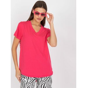 RŮŽOVÉ TRIČKO S KRAJKOU NA ZÁDECH -FA-BZ-7724.92P-PINK Velikost: ONE SIZE