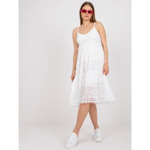 Bílé letní šaty s krajkou -TW-SK-BI-82345.19P-white Velikost: L