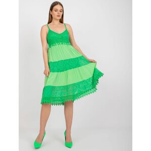 ZELENÉ LETNÍ ŠATY S KRAJKOU -TW-SK-BI-82345.19P-GREEN Velikost: M