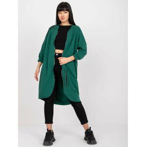 DLOUHÁ ZELENÁ MIKINA NA ZIP -RV-BL-7599.78P-GREEN Velikost: S/M