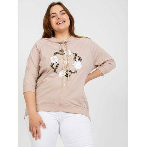 BÉŽOVÁ HALENKA S POTISKEM RV-BZ-7587.27P-BEIGE Velikost: ONE SIZE