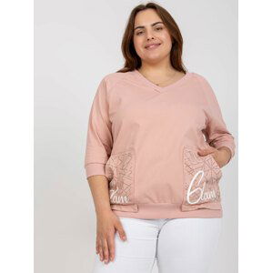 SVĚTLE RŮŽOVÁ HALENKA S KAPSAMI RV-BZ-7695.19P-LIGHT PINK Velikost: ONE SIZE