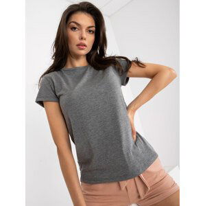 TMAVĚ ŠEDÉ BASIC TRIČKO PEACHY -RV-TS-4623.56-DARK GREY Velikost: L