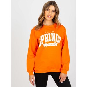 ORANŽOVÁ MIKINA BEZ KAPUCE S NÁPISEM -FA-BL-7823.24P-ORANGE Velikost: ONE SIZE