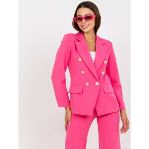 NEONOVĚ RŮŽOVÉ ELEGANTNÍ SAKO DHJ-MA-15555.00P-DARK PINK Velikost: L