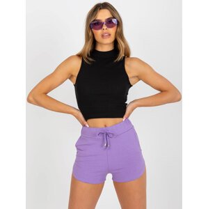 Černý žebrovaný crop top AP-TP-110.79-black Velikost: S