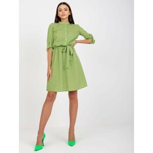 Zelené vzorované košilové šaty -LK-SK-508938.28X-green Velikost: 36
