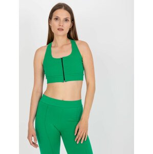 ZELENÝ CROP TOP NA ZIP -RV-TP-8011.42-GREEN Velikost: S