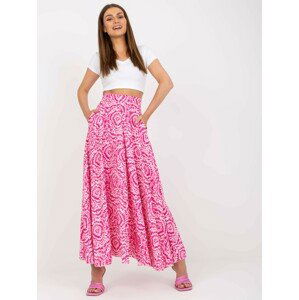 RŮŽOVÁ VZOROVANÁ MAXI SUKNĚ -WN-SD-1154.70-PINK Velikost: L