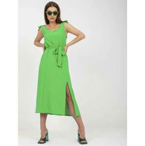 ZELENÉ LETNÍ MIDI ŠATY S VÁZÁNÍM WN-SK-1211.58-GREEN Velikost: M