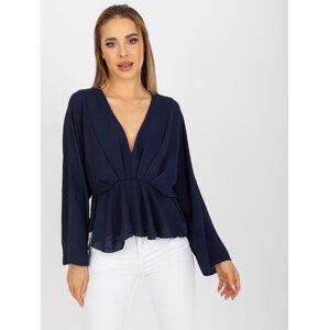 TMAVĚ MODRÁ HALENKA RAQUEL V "KIMONO" STŘIHU DHJ-BZ-11979.67-DARK BLUE Velikost: ONE SIZE