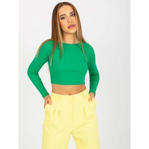 ZELENÝ CROP TOP S HOLÝMI ZÁDY -RV-BZ-8010.82-GREEN Velikost: L