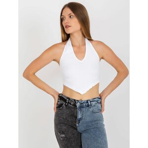 BÍLÝ CROP TOP S VÝSTŘIHEM RV-TP-8012.18-WHITE Velikost: S