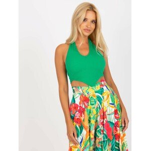 ZELENÝ CROP TOP S HOLÝMI ZÁDY -RV-TP-8012.18-GREEN Velikost: S