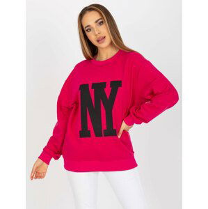 FUCHSIOVÁ MIKINA BEZ KAPUCE NY FA-BL-7950.64-FUCHSIA Velikost: ONE SIZE