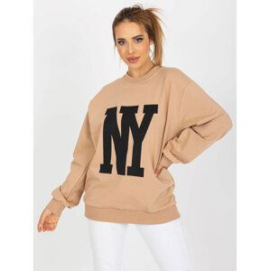 BÉŽOVÁ MIKINA BEZ KAPUCE NY -FA-BL-7950.64-BEIGE Velikost: ONE SIZE