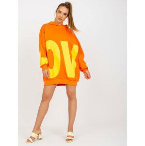 ORANŽOVÁ DLOUHÁ MIKINA S KAPUCÍ LOVE -FA-BL-7859.68-ORANGE Velikost: ONE SIZE