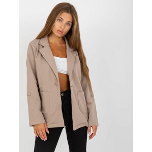 TMAVĚ BÉŽOVÉ LEŽÉRNÍ SAKO RV-MA-8071.19P-DARK BEIGE Velikost: S