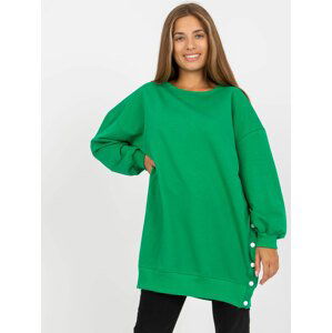 ZELENÁ MIKINOVÁ TUNIKA S KNOFLÍKY NA BOCÍCH RV-TU-8062.19P-GREEN Velikost: S/M