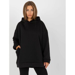 ČERNÁ OVERSIZE MIKINA RV-BL-8042.00P-BLACK Velikost: M