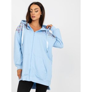 SVĚTLE MODRÁ DÁMSKÁ OVERSIZE MIKINA S KAPUCÍ RV-BL-8057.53-LIGHT BLUE Velikost: L/XL