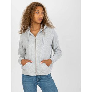 ŠEDÁ MIKINA NA ZIP -B-002.68-GREY Velikost: XS