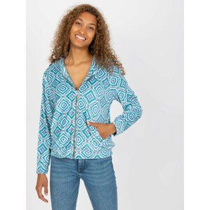 SVĚTLE MODRÁ VZOROVANÁ BOMBER MIKINA RV-BL-8187.28-LIGHT BLUE Velikost: S/M