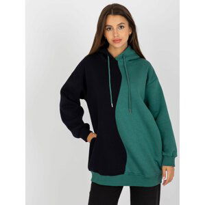 ZELENO-ČERNÁ MIKINA S KAPUCÍ -RV-BL-8233.32X-BLACK-GREEN Velikost: S/M