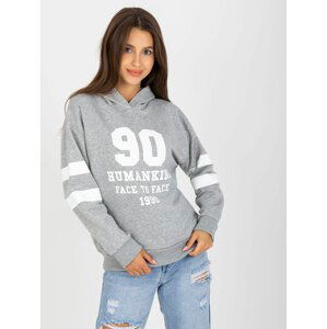 ŠEDÁ SPORTOVNÍ MIKINA "90" -EM-BL-L3887.16-GREY Velikost: ONE SIZE