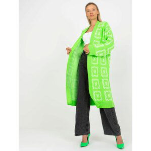 NEONOVĚ ZELENÝ DLOUHÝ OVERSIZED KARDIGAN -LC-SW-0296.08P-FLUO GREEN Velikost: ONE SIZE