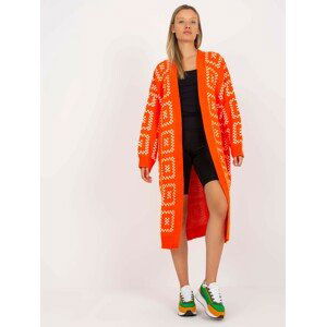 ORANŽOVÝ DLOUHÝ OVERSIZED KARDIGAN LC-SW-0296.08P-ORANGE Velikost: ONE SIZE