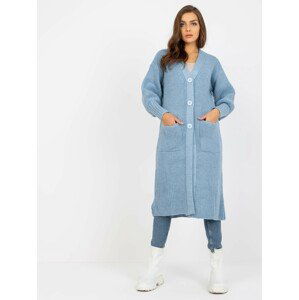 SVĚTLE MODRÝ DLOUHÝ KARDIGAN S KAPSAMI TW-SW-BL-0100.38X-LIGHT BLUE Velikost: ONE SIZE