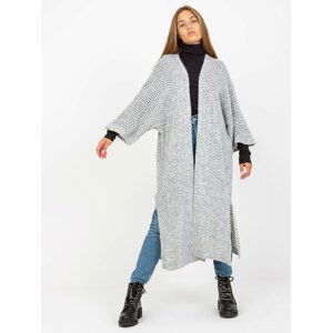 ŠEDÝ DLOUHÝ HÁČKOVANÝ KARDIGAN TW-SW-BI-M31.36X-GREY Velikost: ONE SIZE