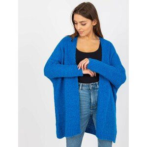 MODRÝ KARDIGAN S NÁPISEM NA ZÁDECH TW-SW-BI-M2201.87-BLUE Velikost: ONE SIZE