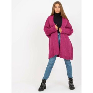 FUCHSIOVÝ KARDIGAN S NÁPISEM NA ZÁDECH TW-SW-BI-M2201.87-FUCHSIA PINK Velikost: ONE SIZE