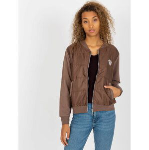 HNĚDÁ BOMBER MIKINA NA ZIP RV-BL-8229.69P-BROWN Velikost: S/M