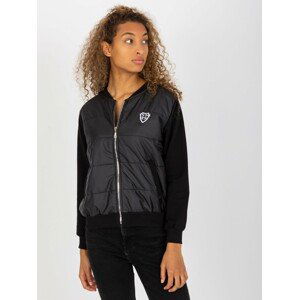 ČERNÁ BOMBER MIKINA NA ZIP RV-BL-8229.69P-BLACK Velikost: L/XL