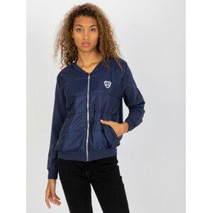 TMAVĚ MODRÁ BOMBER MIKINA NA ZIP RV-BL-8229.69P-DARK BLUE Velikost: L/XL