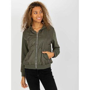 KHAKI PROŠÍVANÁ BOMBER MIKINA -RV-BL-8226.11X-KHAKI Velikost: L/XL