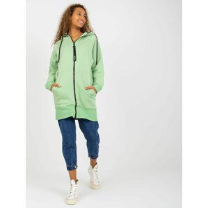 SVĚTLE ZELENÁ DLOUHÁ MIKINA S KAPUCÍ -AP-BL-AP-3004.32-LIGHT GREEN Velikost: S/M