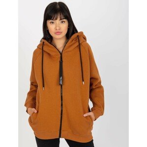 SVĚTLE HNĚDÁ MIKINA S KAPUCÍ -AP-BL-AP-3003.59-LIGHT BROWN Velikost: L/XL