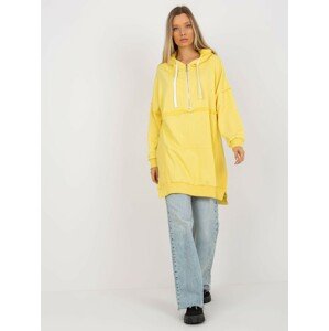 ŽLUTÁ BAVLNĚNÁ OVERSIZE MIKINA SE ZIPEM FA-BL-8105.38P-YELLOW Velikost: ONE SIZE