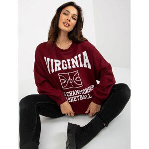 VOLNÁ VÍNOVÁ MIKINA "VIRGINIA" -FA-BL-8137.76P-BORDEAUX Velikost: ONE SIZE