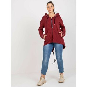 VÍNOVÁ ASYMETRICKÁ MIKINA RV-BL-8266.34P-BORDO Velikost: ONE SIZE