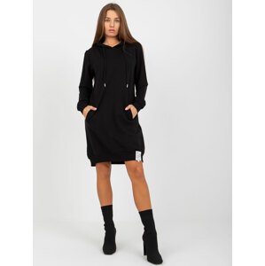 ČERNÉ DÁMSKÉ MIKINOVÉ ŠATY RV-TU-8356.90-BLACK Velikost: ONE SIZE