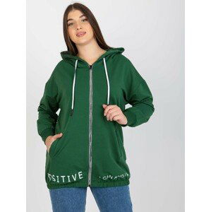 TMAVĚ ZELENÁ MIKINA NA ZIP -RV-BL-8302.78-DARK GREEN Velikost: ONE SIZE