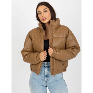 SVĚTLE HNĚDÁ PROŠÍVANÁ KRATŠÍ BUNDA -NM-KR-H-925.28-LIGHT BROWN Velikost: L/XL